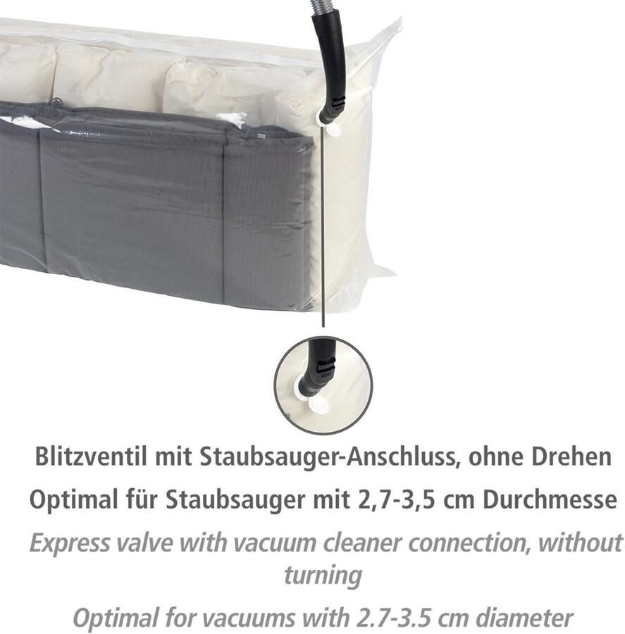 Wenko Vacumeerzak Vacuüm jumbo cube XXL extra grote vacuümzak voor kleding tuinkussens & dekbedden (1-delig) - Foto 2