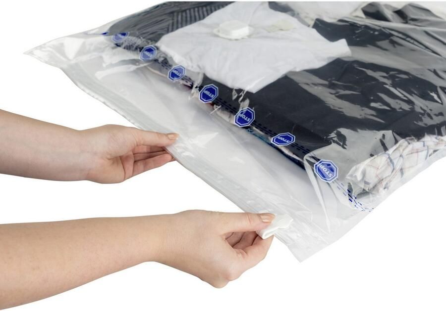 Wenko Vacumeerzak Reisset Vacuümzakken voor kleding voor ruimtebesparende opslag met pomp (set 6-delig) - Foto 12