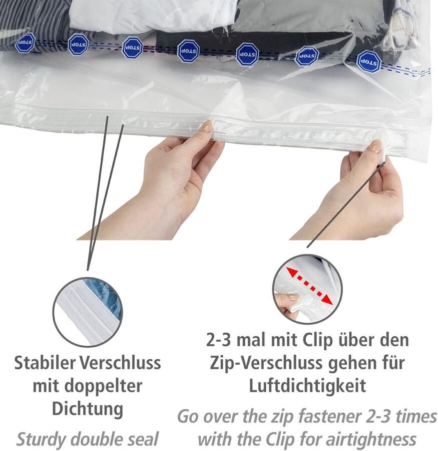 Wenko Vacumeerzak Vacuüm jumbo cube XXL extra grote vacuümzak voor kleding tuinkussens & dekbedden (1-delig) - Foto 3