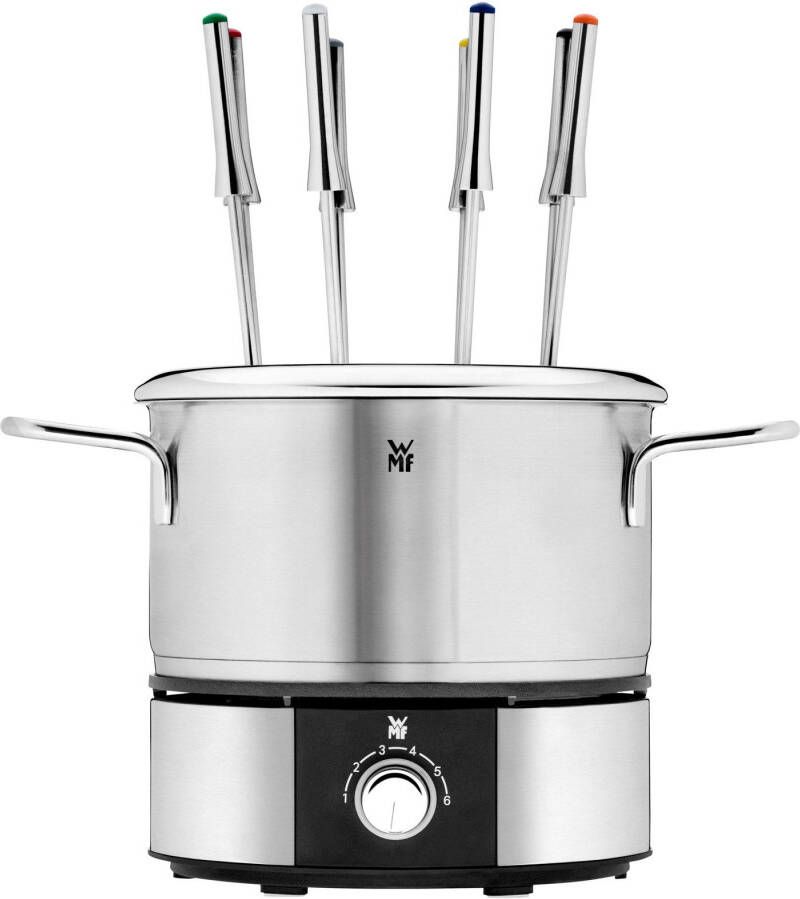 WMF Elektrische fonduepan LONO met spatbeschermingsring kleurgecodeerde fonduvorken vaatwasmachinebestendige onderdelen led-ring ook te gebruiken om warm te houden - Foto 5