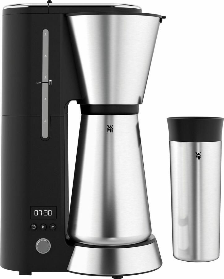 WMF Kitchenmini&apos;s koffiezetapparaat thermoskan zwart zilver 6 kopjes - Foto 7