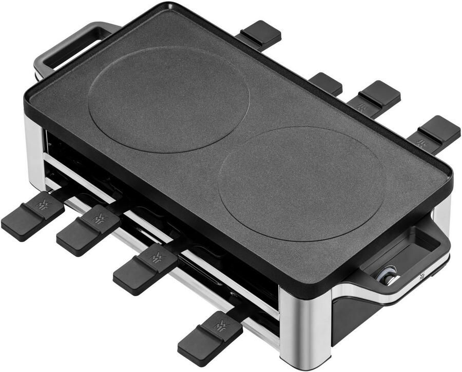 WMF Raclette LONO incl. parkeerlaag voor ongebruikte pannetjes Vaatwasmachinebestendige pannen en spatels anti-aanbakplaat