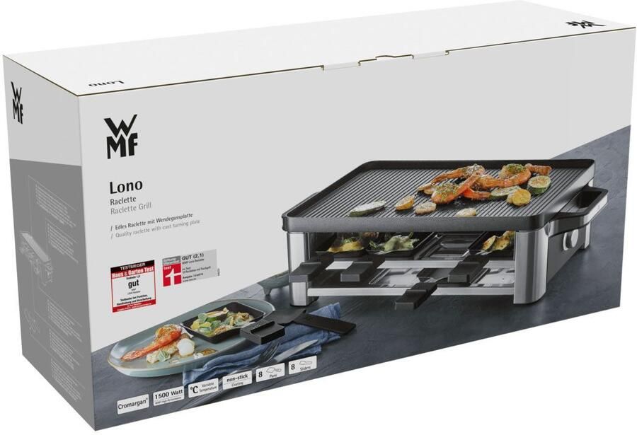 WMF Raclette LONO incl. parkeerlaag voor ongebruikte pannetjes Vaatwasmachinebestendige pannen en spatels anti-aanbakplaat - Foto 2