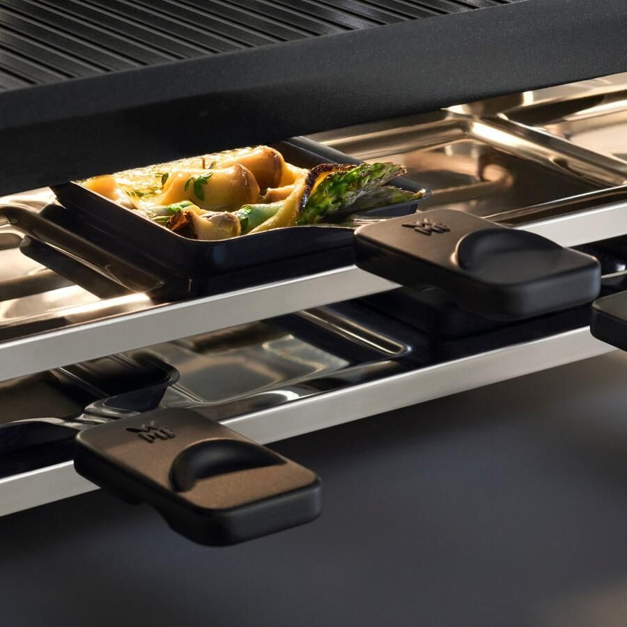 WMF Raclette Master indirecte LED-verlichting keramische coating Variabele temperatuur vaatwasmachinebestendige pannetjes en spatels