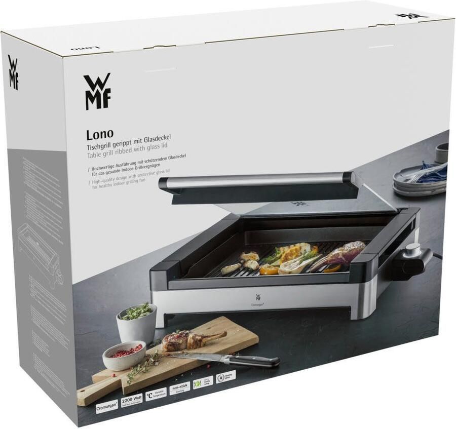 WMF Lono 415430011 Tafelgrill Glazen Deksel RVS 2000W Geschikt voor Binnen en Buiten - Foto 2
