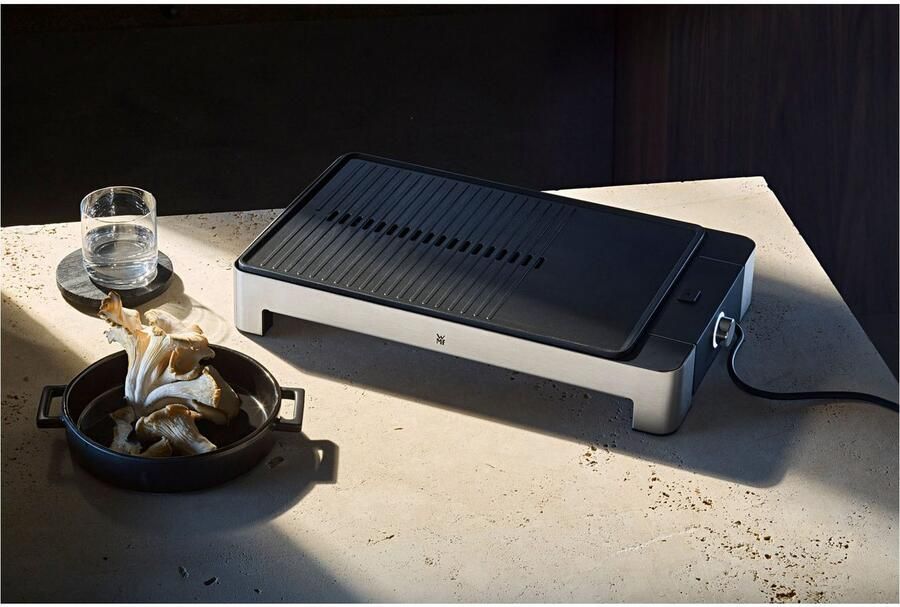 WMF Tafelgrill LONO vlak & geribbeld traploze temperatuurinstelling anti-aanbak grillplaat - Foto 2