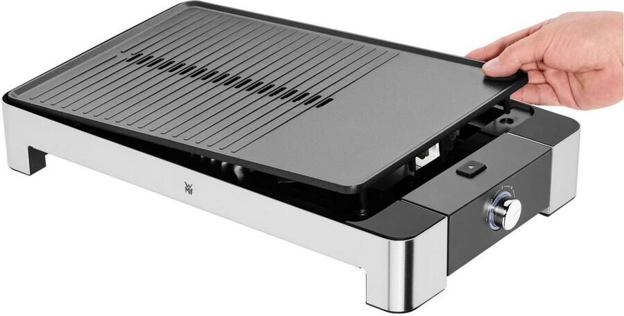 WMF Tafelgrill LONO vlak & geribbeld traploze temperatuurinstelling anti-aanbak grillplaat - Foto 3