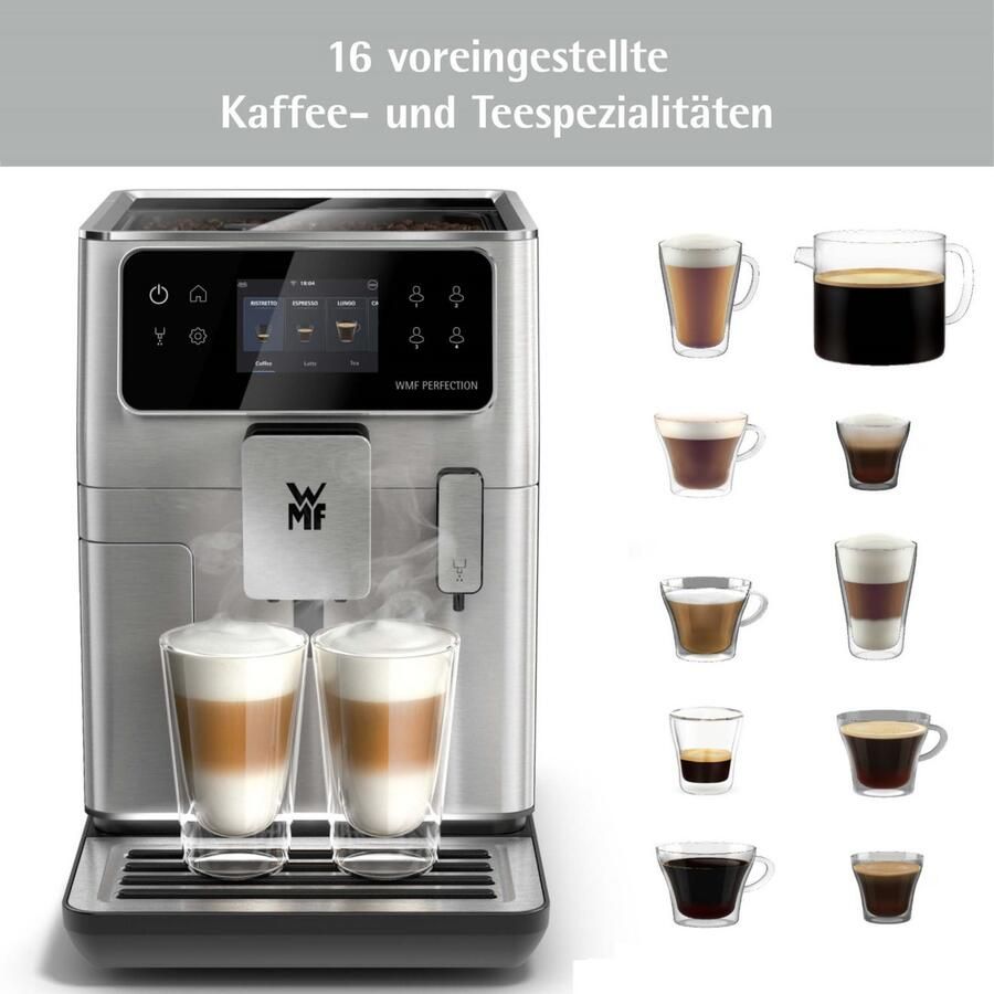 WMF Volautomatisch koffiezetapparaat Perfection 640 CP812D10 zeer stil hoogwaardige behuizing led-omgevingslicht