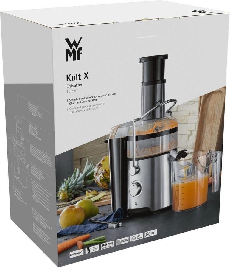 WMF Vruchtenpers Kult X elektrische fruit- en groentesapcentrifuge van roestvrij staal 500W - Foto 9