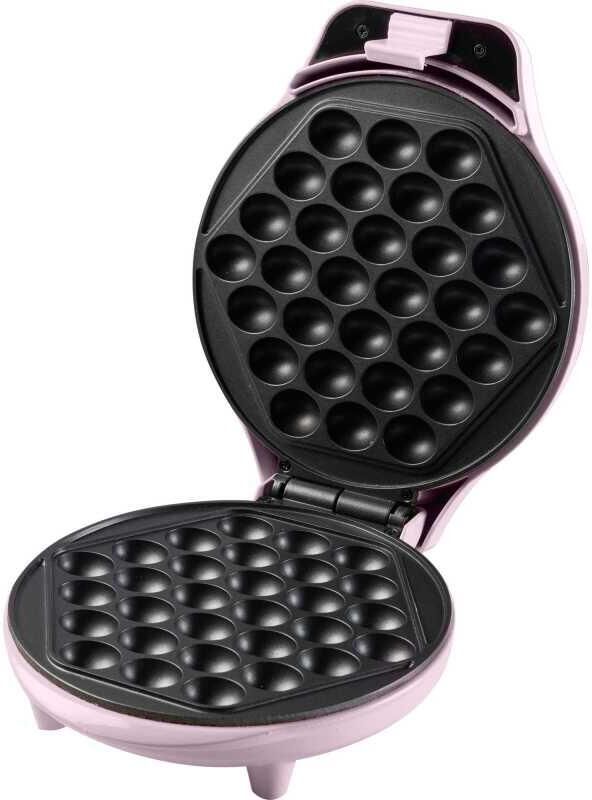 Bestron Bubbel Wafelijzer wafelmaker voor bubbel wafels te vullen met ijs chocola of fruit met bakindicatielampje & antiaanbaklaag 700 Watt roze - Foto 2