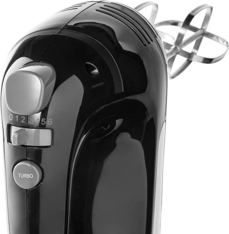 Bestron elektrische handmixer met 2 gardes en 2 deeghaken 6 snelheidsstanden 400 watt zwart - Foto 2