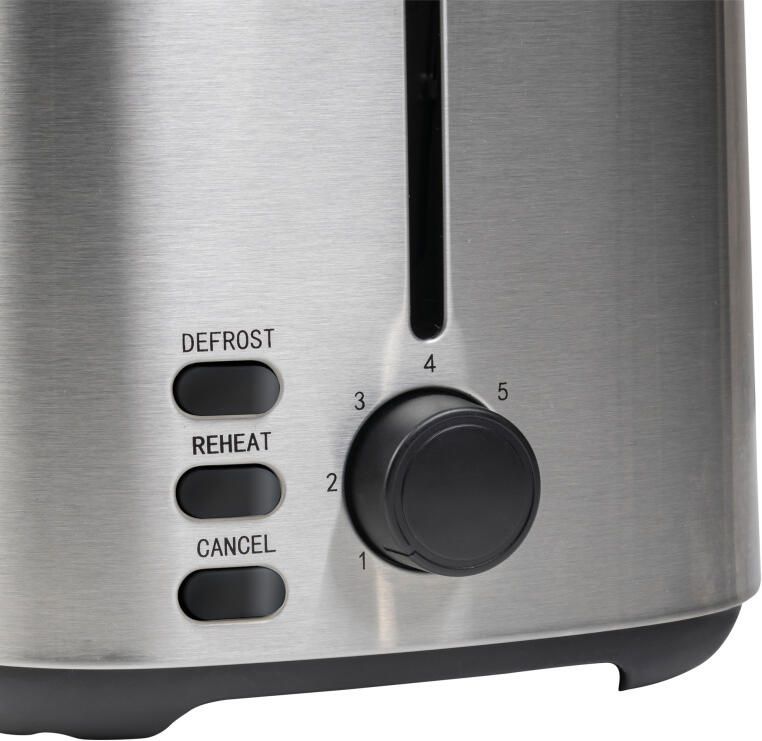 Bestron broodrooster voor 2 sneden Brood incl. broodjesopzet 7 bruiningsniveaus & kruimellade 800 Watt roestvrijstalen ontwerp zilver - Foto 3
