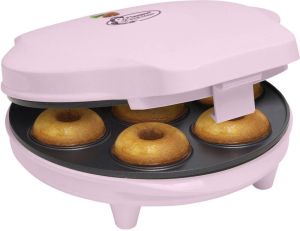 Bestron Donutmaker in Sweet Dreams design met bakindicatielampje & antiaanbaklaag 700W roze