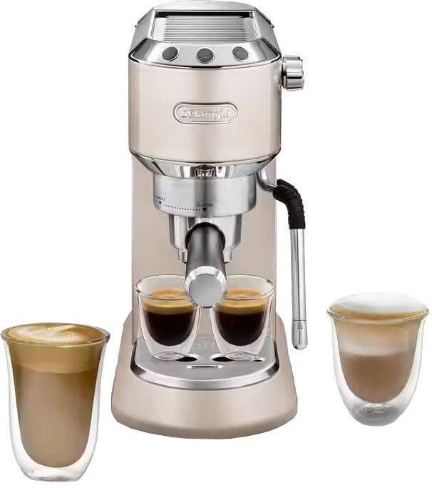 De'Longhi Dedica Arte EC885.BG Traditional Barista Pump Espresso Machine Manual Coffee Machine My LatteArt Steam Wand Compact Design 15cm Wide Fit Mug Up to 13cm Beige - Foto 3