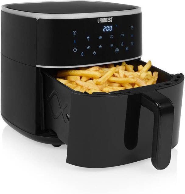 Princess Digitale Airfryer XL 182244 6 liter Groot PFAS vrij Heteluchtfriteuse Zwart Digital Touchscreen 8 Automatische Programma's Inclusief in hoogte verstelbaar Grillrack WK - Foto 2
