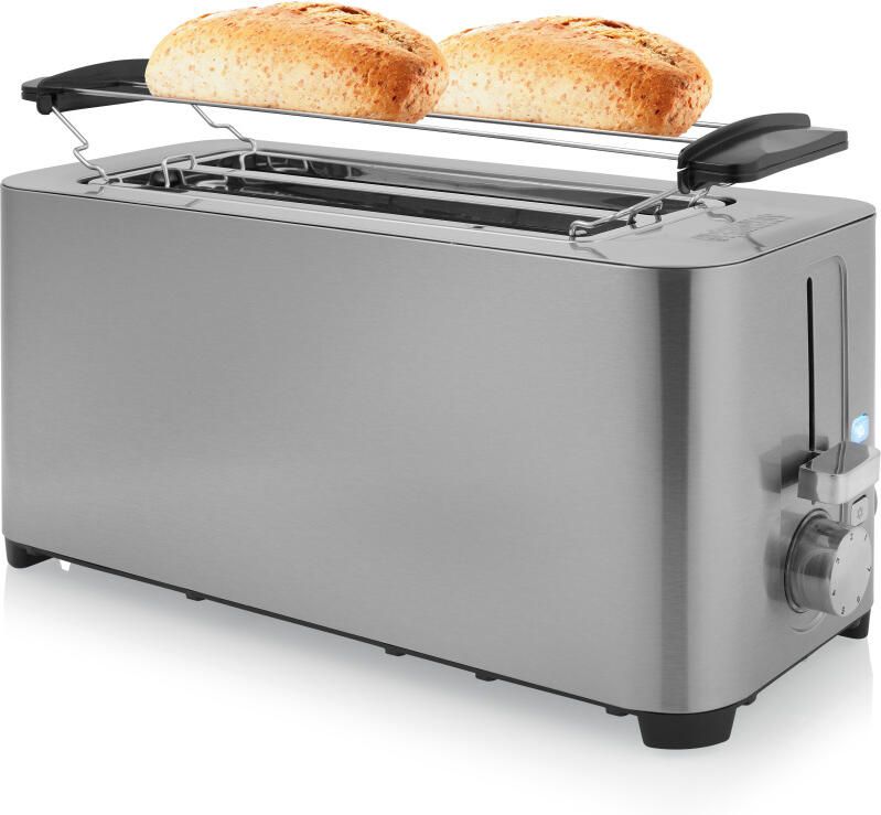 Princess Broodrooster 142402 Compact Ontdooi- en verwarmfunctie Inclusief opzetrekje 1400W- Zilver - Foto 2