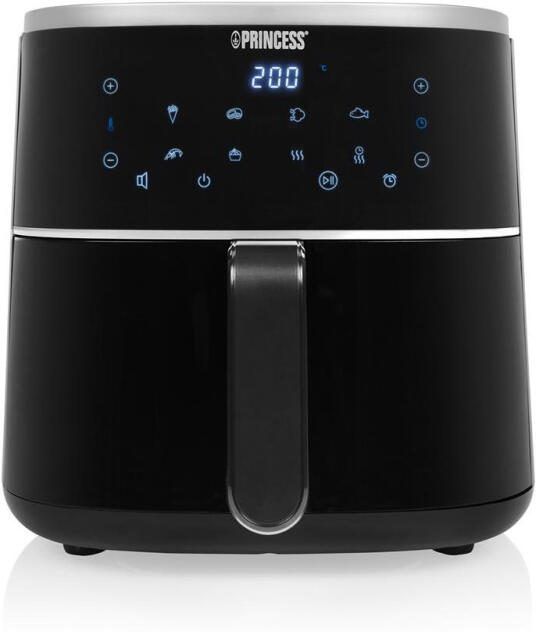 Princess Digitale Airfryer 182238 Moederdag cadeautje PFAS vrij Groot 4 Liter Heteluchtfriteuse Zwart Digital Touchscreen 8 Automatische Programma's Inclusief in hoogte verstelbaar Grillrack - Foto 3