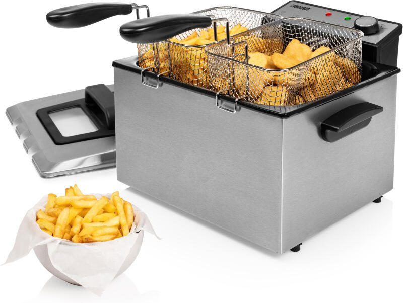 Princess Frituurpan XXL Grote friteuse 1 grote en 2 kleine manden 5 liter 3270W Kijkvenster Koude zone Anti reukfilter 185000 - Foto 3