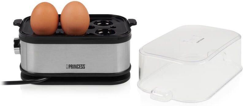 Princess Eierkoker 262046 – voor 1 tot 6 eitjes – 400 W RVS Hard Zacht en Medium gekookt Timer Inclusief maatbeker en eierprikker - Foto 2