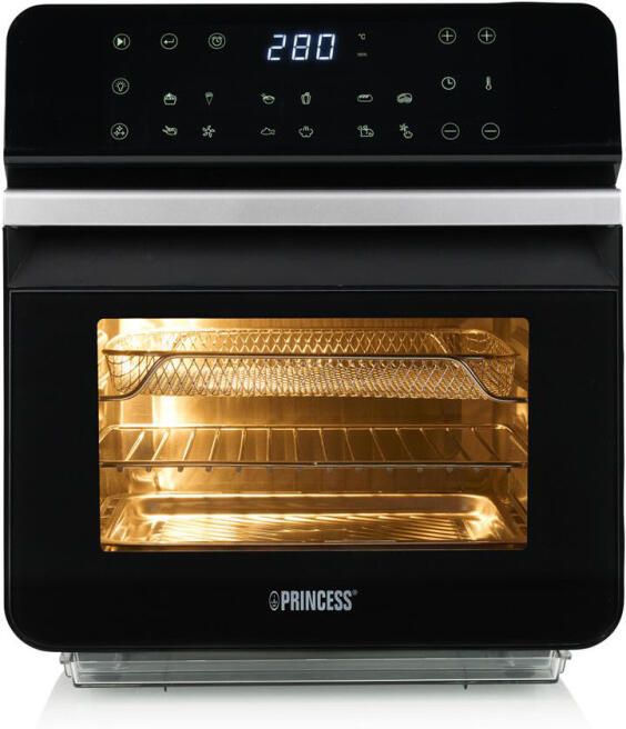 Princess Steam Airfryer Oven 182085 Heteluchtfriteuse Stoomfunctie Groot 10 liter 12 voorgeprogrammeerde programma's Inclusief airfry-rek bakplaat en grillrooster Zwart - Foto 3