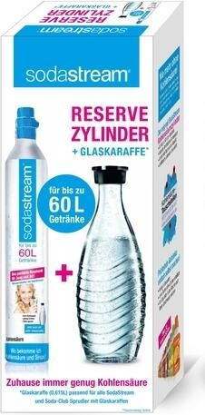Sodastream Reservecilinder 60 l + 1 Glaskaraf Bruiswatertoestel