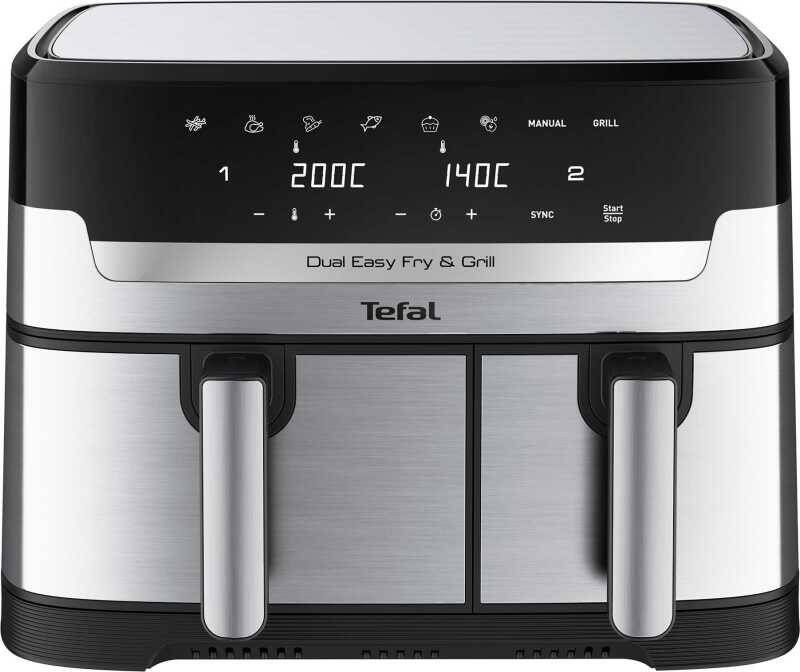 Tefal Dual Easy Fry & Grill EY905D Heteluchtfriteuse XXL RVS 2700W 8 3L