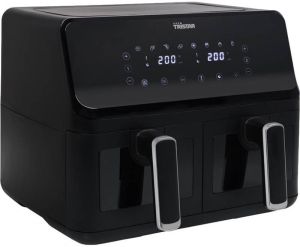Tristar Dubbele Mand Airfryer FR-9040 Heteluchtfriteuse 8 liter 8 programma's Met kijkvenster Zwart