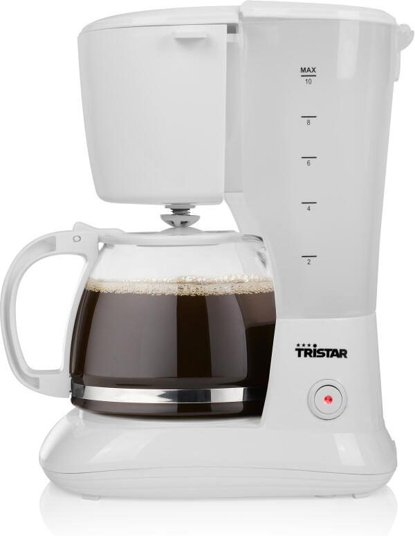 Tristar Koffiezetapparaat CM-1252 Filter-koffiezetapparaat Geschikt voor camping gebruik Glazen kan 1 25 liter 10 kopjes Automatische uitschakeling Druppelstop Wasbare koffiefilter Wit - Foto 2
